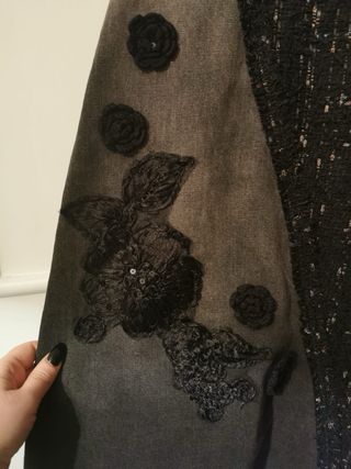 Abito Desigual denim e tweed nero