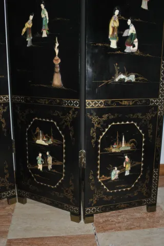 Antiguo biombo motivos chinos