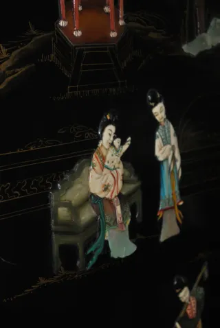 Antiguo biombo motivos chinos