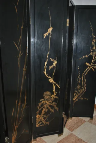 Antiguo biombo motivos chinos