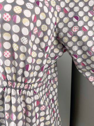 Grey Women Lightweight Blouse Spring Chic Circles