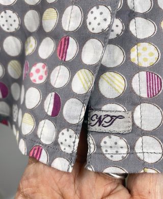 Grey Women Lightweight Blouse Spring Chic Circles