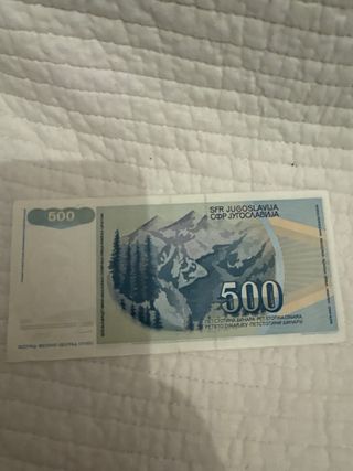 Billete 500 Dinara Yugoslavia billete de la suerte