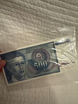 Billete 500 Dinara Yugoslavia billete de la suerte