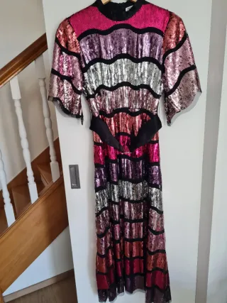 Vestido Zara lentejuelas multicolor