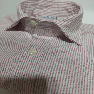 Camisa Oxford Rayas Granates S