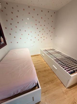 Camas 90x200cm Brimnes Blanca con Cajones