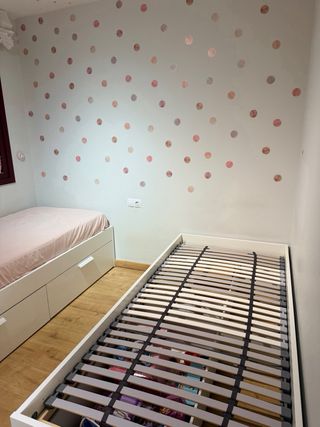 Camas 90x200cm Brimnes Blanca con Cajones