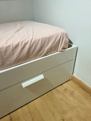 Camas 90x200cm Brimnes Blanca con Cajones