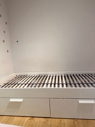 Camas 90x200cm Brimnes Blanca con Cajones