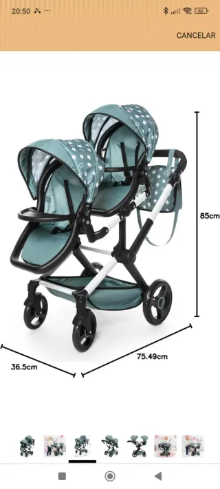 Carrito de muñecas XEO TWIN