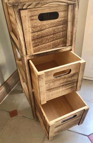 Cajonera de madera natural 3 cajones