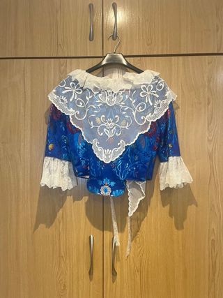 Traje de Fallera azul y blanco