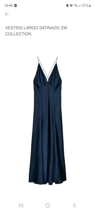 Vestido largo azul Zara