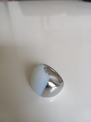 Anillo Calvin Klein Plata y Blanco