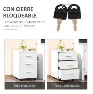 Cajonera de oficina con cerradura