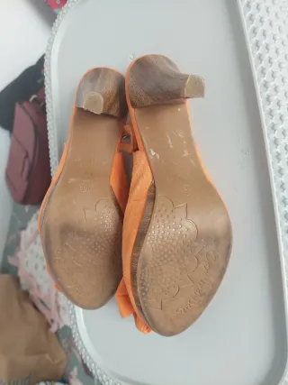 Tacones Naranja con Lazo