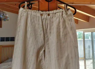 Pantalones de pijama mujer plateados y blancos