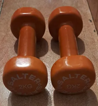 2 Mancuernas Salter 2kg Caucho Naranja