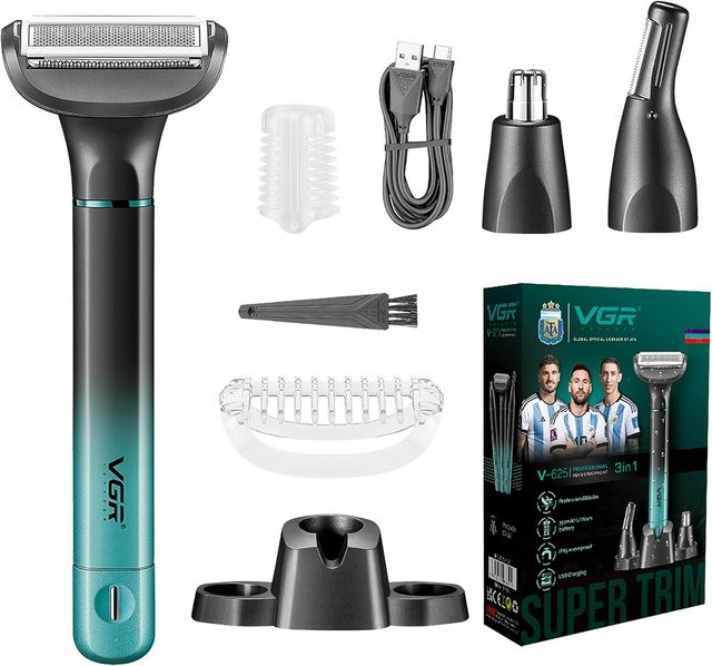 VGR 625 3 en 1 Depiladora Corporal Hombre