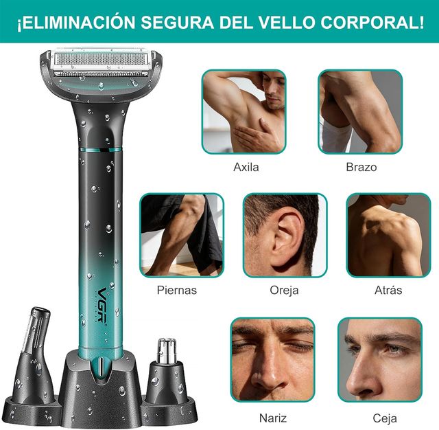 VGR 625 3 en 1 Depiladora Corporal Hombre
