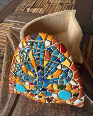 Joyero de cerámica estilo Gaudí multicolor