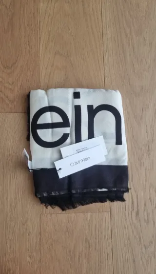 Sciarpa Calvin Klein Logo Nero