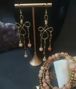 Parure orecchini e bracciale oro rosa