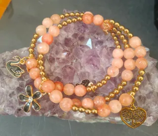 Parure orecchini e bracciale oro rosa