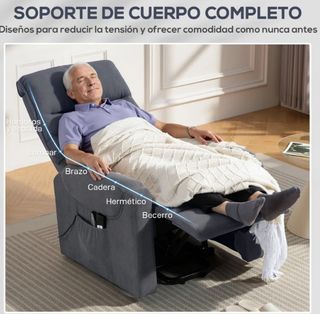 Sillón Levanta Personas Masaje Gris