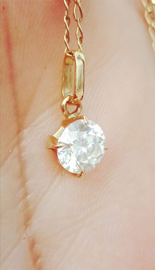 Collar Oro 18k Diamante Natural