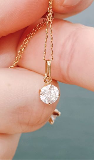 Collar Oro 18k Diamante Natural