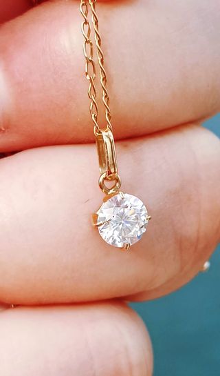 Collar Oro 18k Diamante Natural