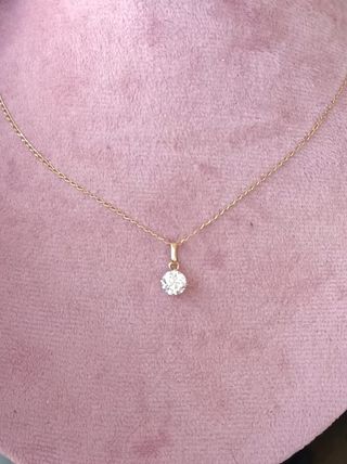 Collar Oro 18k Diamante Natural