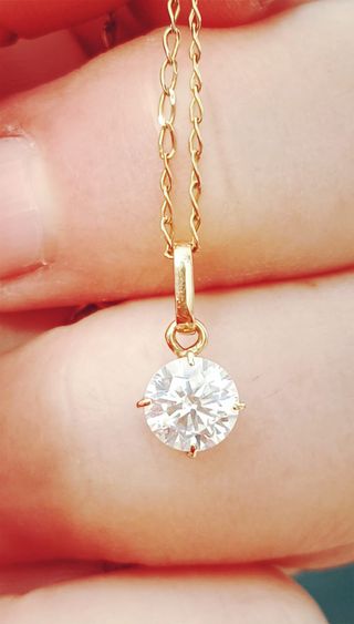 Collar Oro 18k Diamante Natural