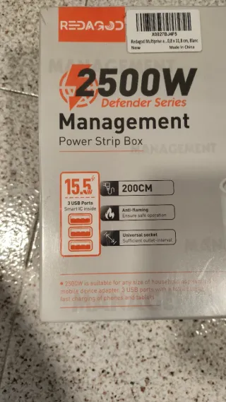 Regleta Enchufes 2500W con Interruptor