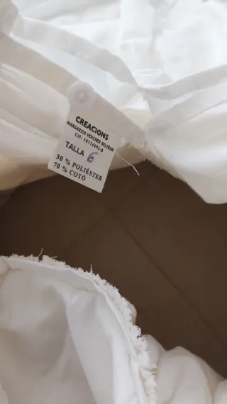 Ahuecador Fallera Niña Talla 6 Blanco