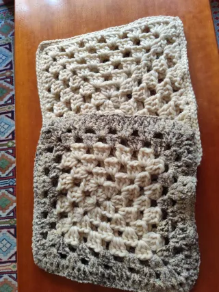 2 Fundas Cojín Crochet 42x42 cm hechas a ganchillo