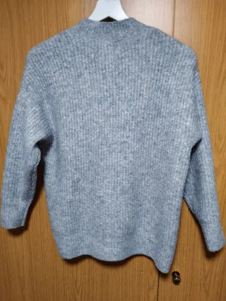 Chaqueta Zara punto suave gris