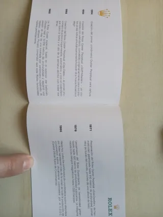 Librito Rolex Oyster Castellano 1986