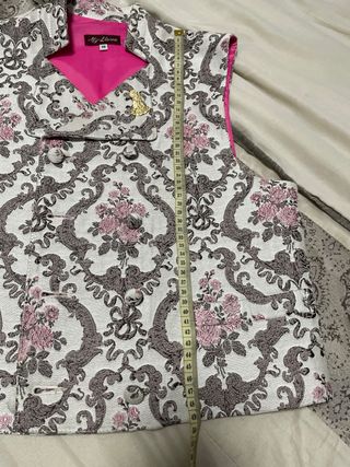 Chaleco fallero Llora beige/rosa Talla 18
