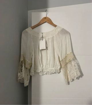 Conjunto Boho Beige y Blanco Talla Única
