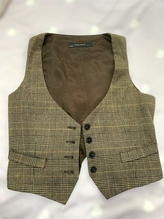 Chaleco cuadros vintage Zara Talla M