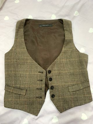 Chaleco cuadros vintage Zara Talla M