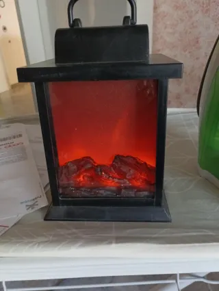 Lampada effetto camino da tavolo