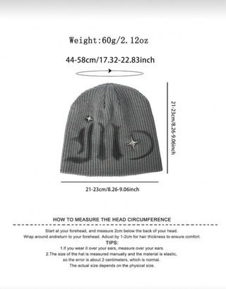 Beanie Grigio Streetwear Y2K- nuovo mai indossato