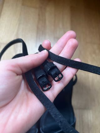 Sandalias Bershka tacón plataforma negras 36