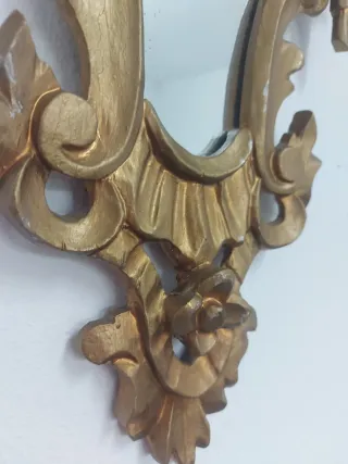 Pareja de apliques Cornucopias de madera de pared
