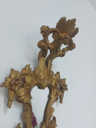 Pareja de apliques Cornucopias de madera de pared