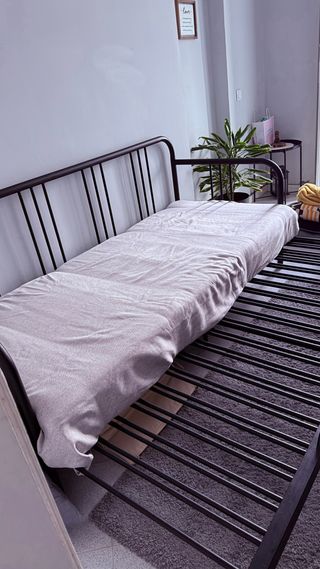 Sofá-Cama Ikea Cinza e Multicolor